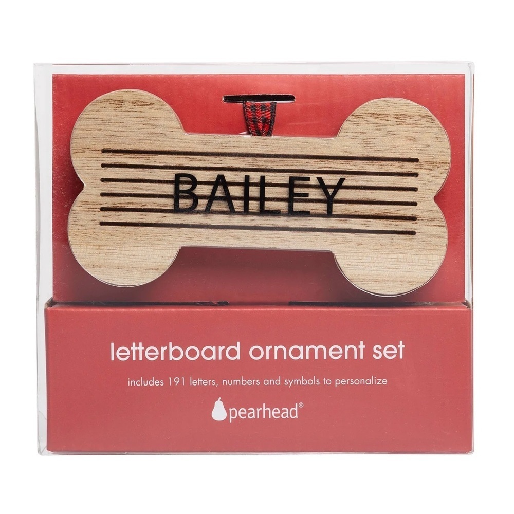 ‼️RARE‼️🎸Pearhead🎸🔥NWT🔥Wooden Bone Letterboard Ornament